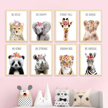 Load image into Gallery viewer, Floral Themed &#39;Motivational Baby Animals&#39; Wall Art
