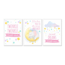 Load image into Gallery viewer, &#39;Twinkle Twinkle Little Star&#39; Wall Art (Framed) with 3D Name sign
