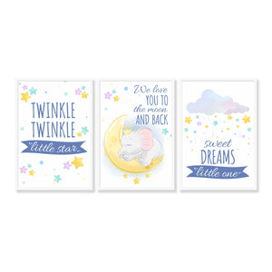 'Twinkle Twinkle Little Star' Wall Art (Framed) with 3D Name sign