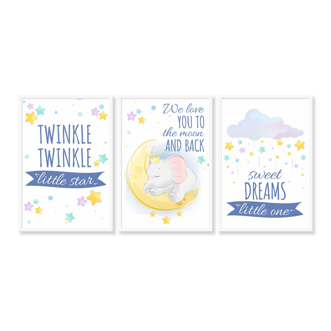 'Twinkle Twinkle Little Star' Wall Art (Framed) with 3D Name sign