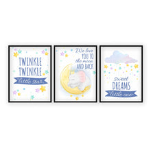 Load image into Gallery viewer, &#39;Twinkle Twinkle Little Star&#39; Wall Art (Framed) with 3D Name sign
