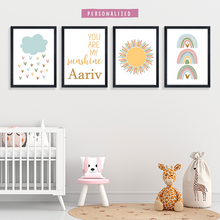 Load image into Gallery viewer, &#39;You are our Sunshine&#39; Personalised Wall Art (Framed)
