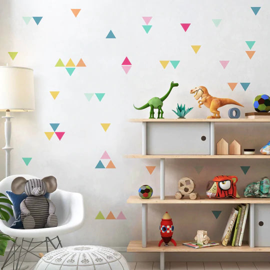 'Playful Traingles' Mulicolored Wall Stickers
